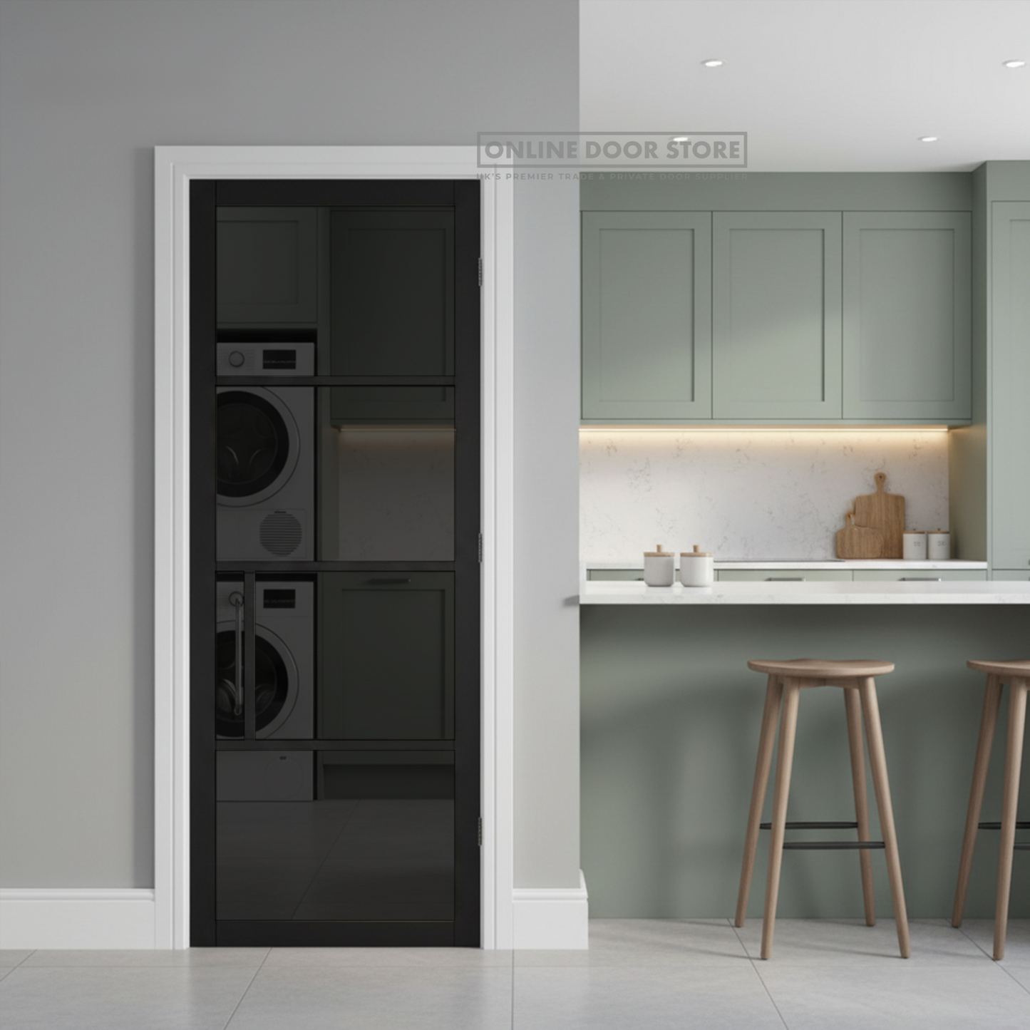 LPD Black Chelsea 4L Tinted Glass Internal Glazed Door