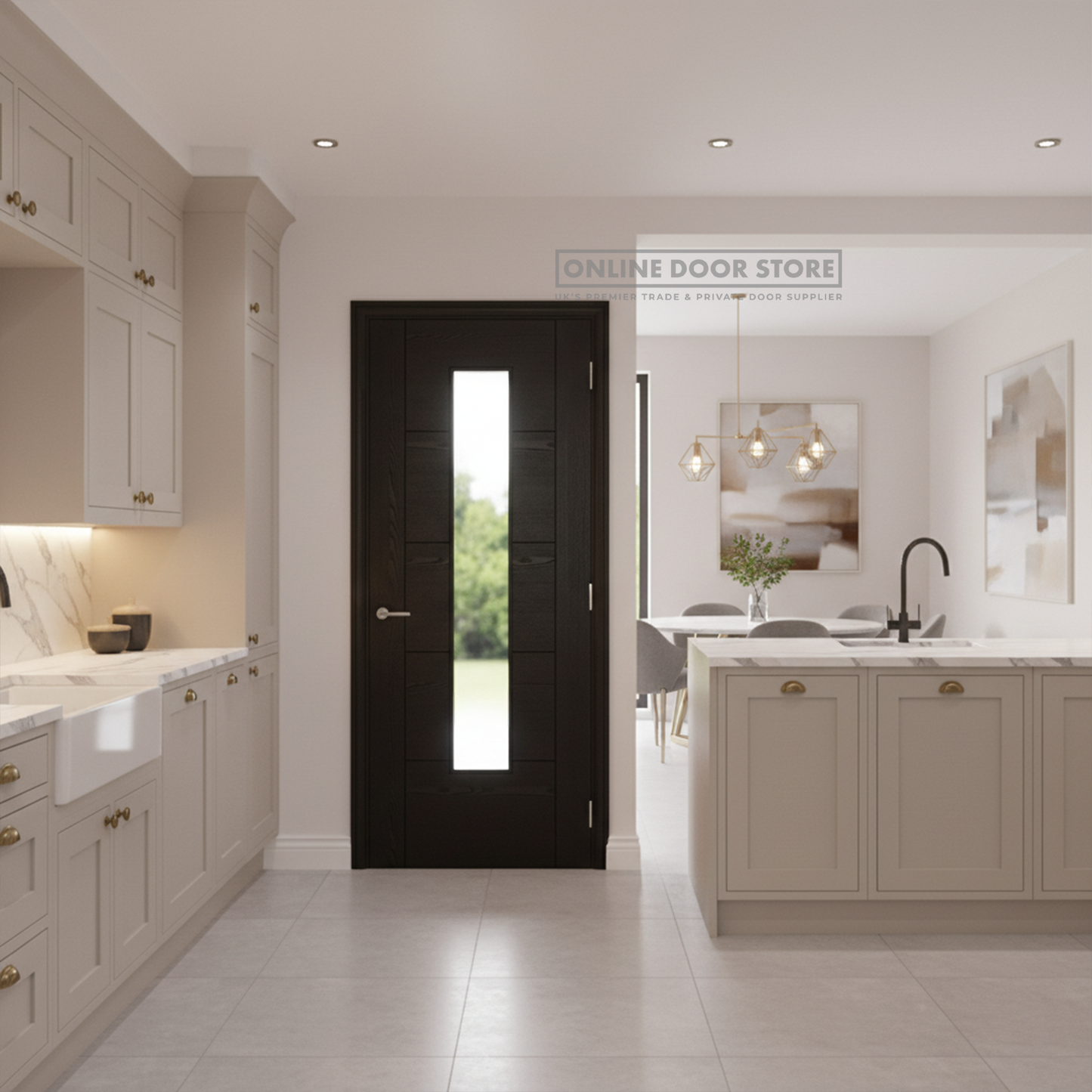 LPD Black Laminated Vancouver 1L Internal Glazed Door