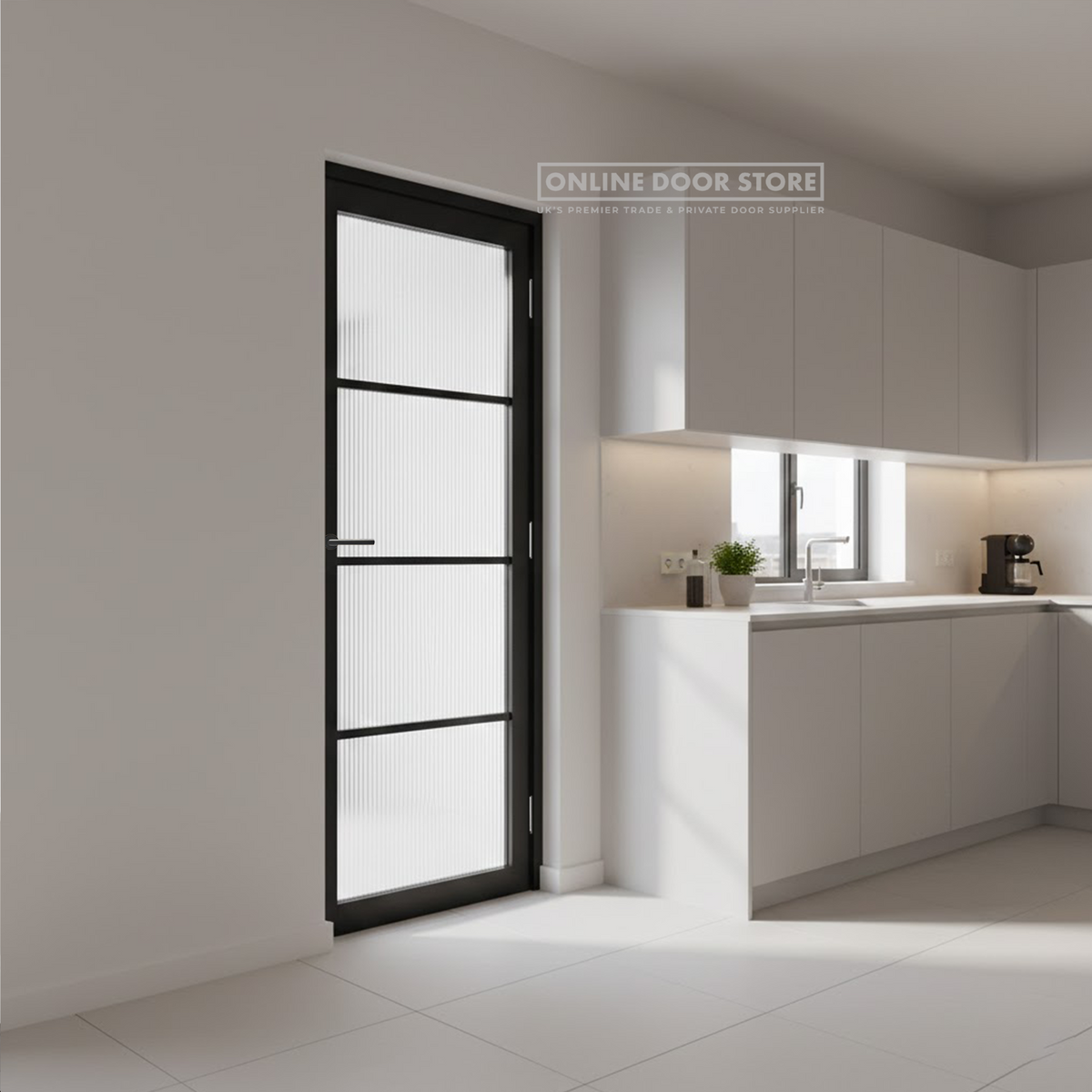 LPD Black Soho 4L Internal Reeded Glazed Door – Online Door Store