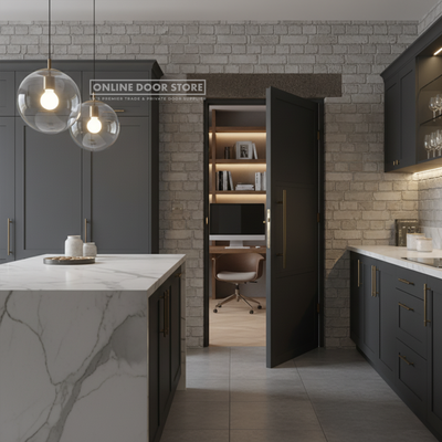 LPD Black Tribeca 3 Panel Solid Internal Door