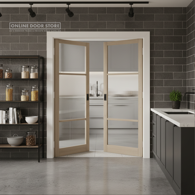 LPD Blonde Oak Sutton Reeded Glazed Internal Door