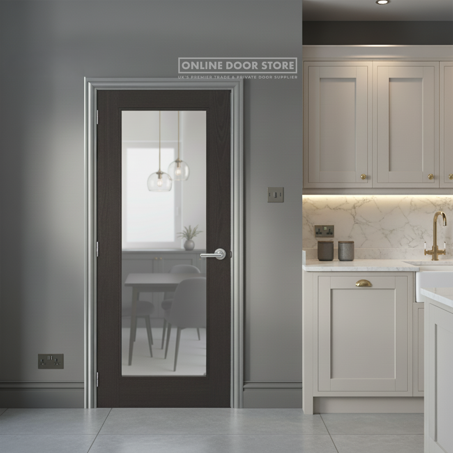 LPD Charcoal Black Diez 1L Internal Glazed Door