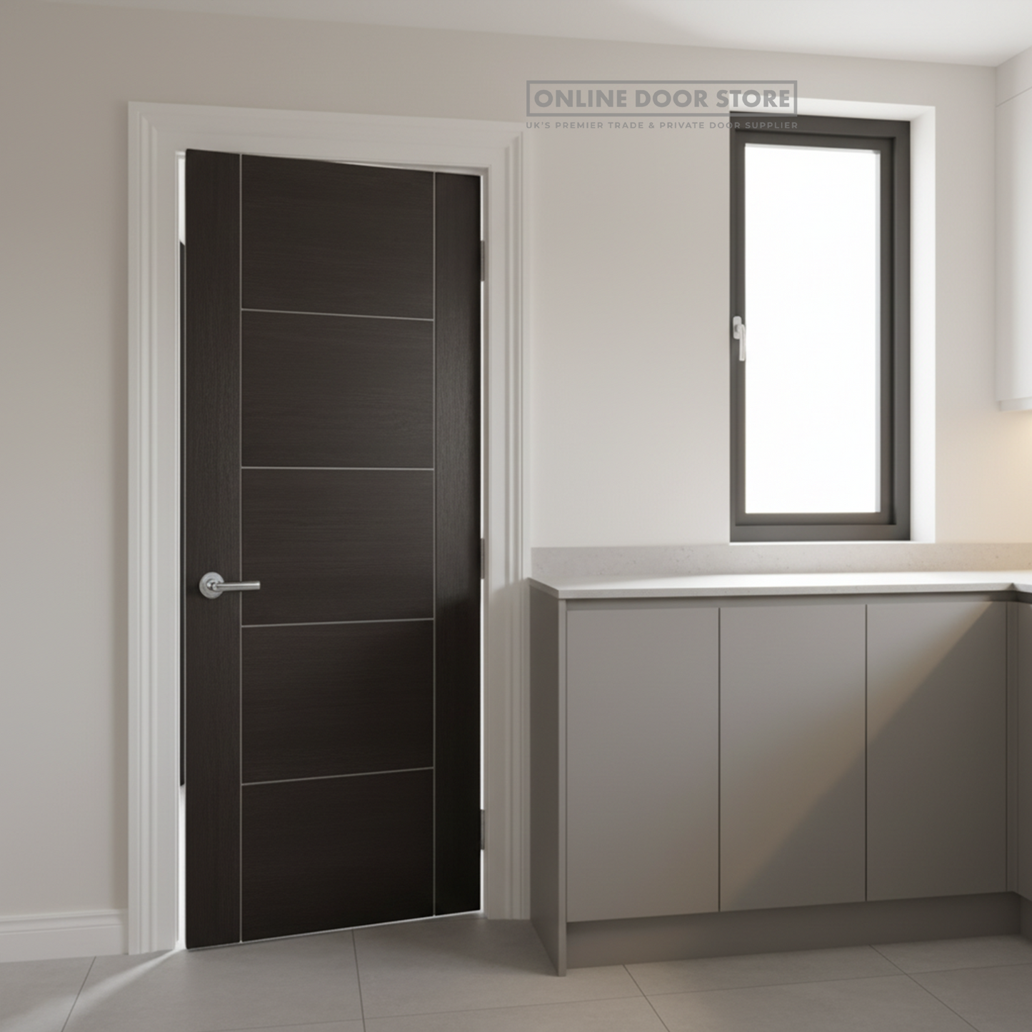 LPD Dark Grey Laminated Vancouver FD30 Fire Door