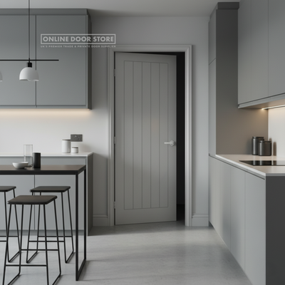 LPD Grey Moulded Textured Vertical 5P Internal Door