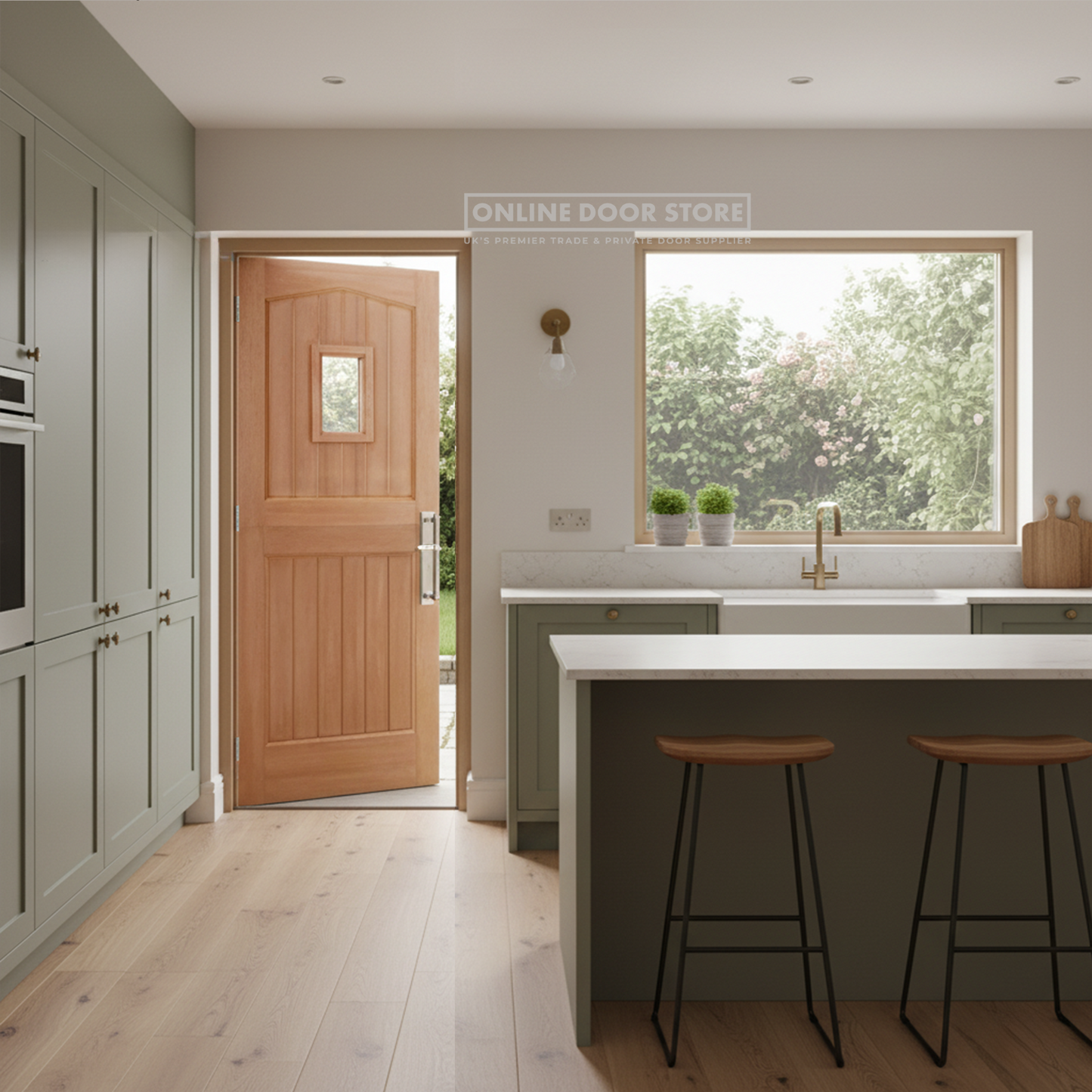 LPD Hardwood Stable Straight Top 1L M&T Unglazed External Door