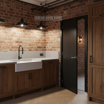 LPD Laminate Black Montreal Solid Internal Door