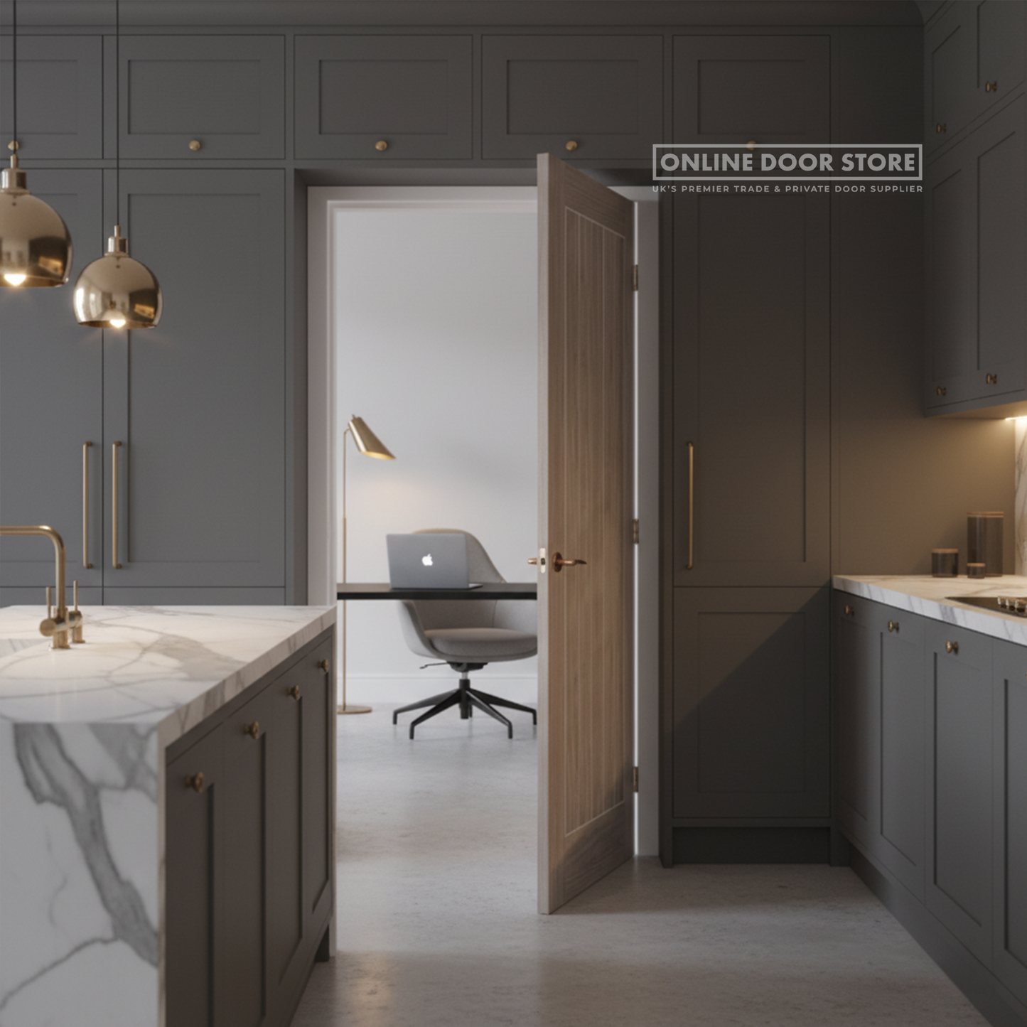 LPD Laminate Light Grey Mexicano Solid Internal Door