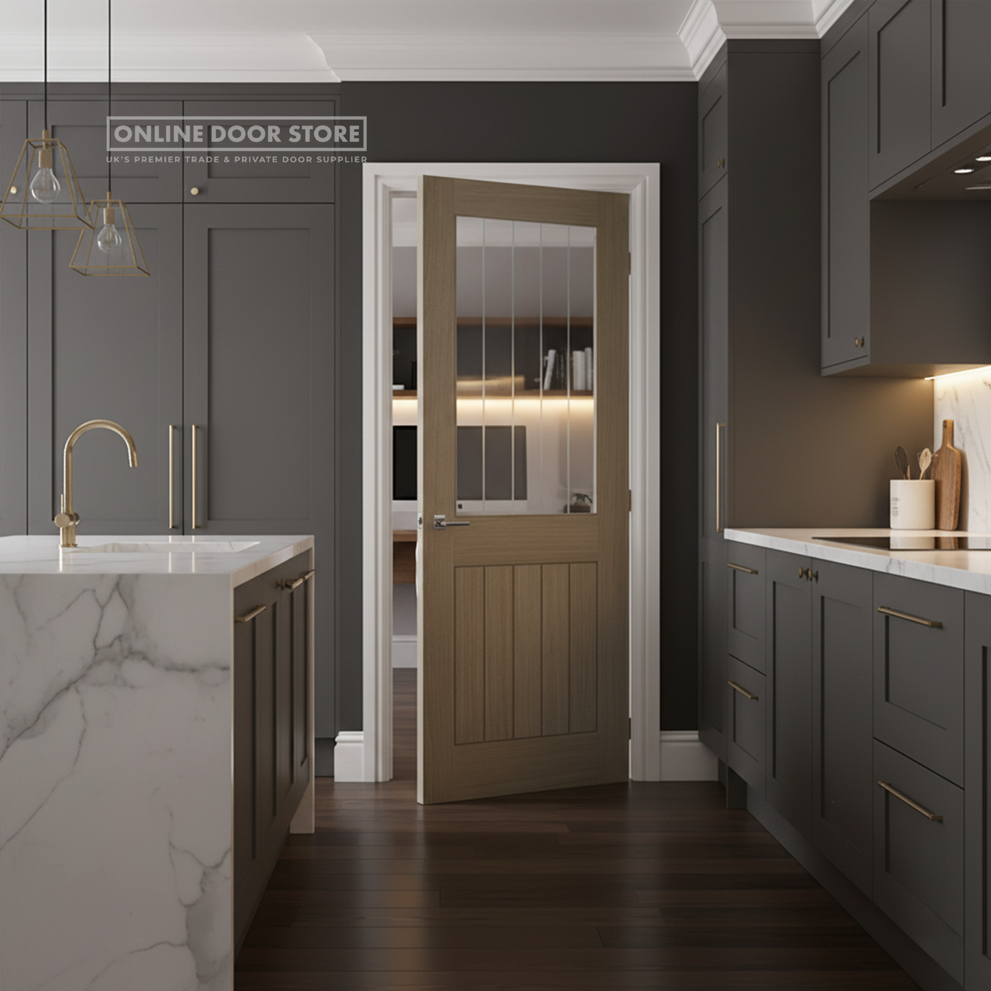 LPD Light Grey Belize 1L with Silkscreen Glass (Half Light)