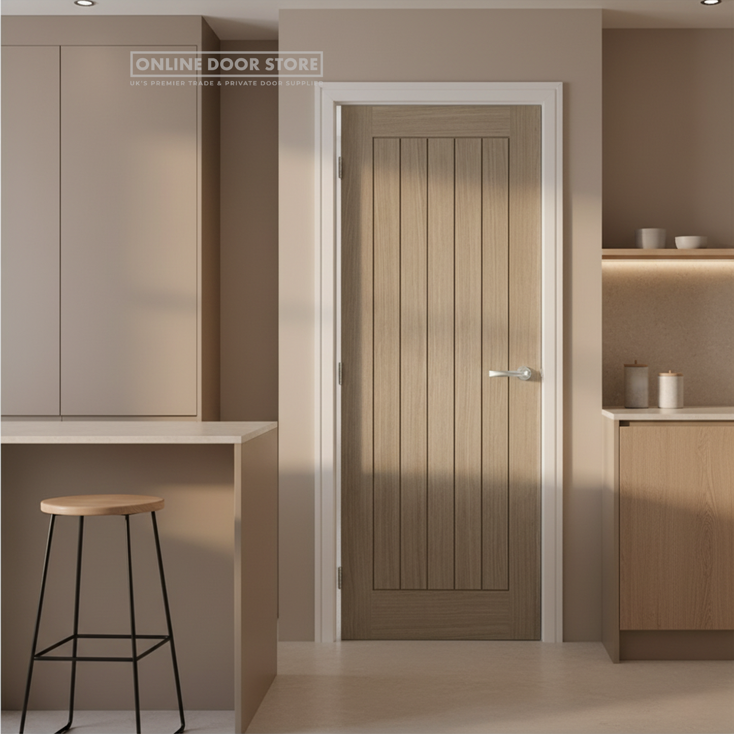 LPD Light Grey Belize Pre Finished FD30 Fire Door