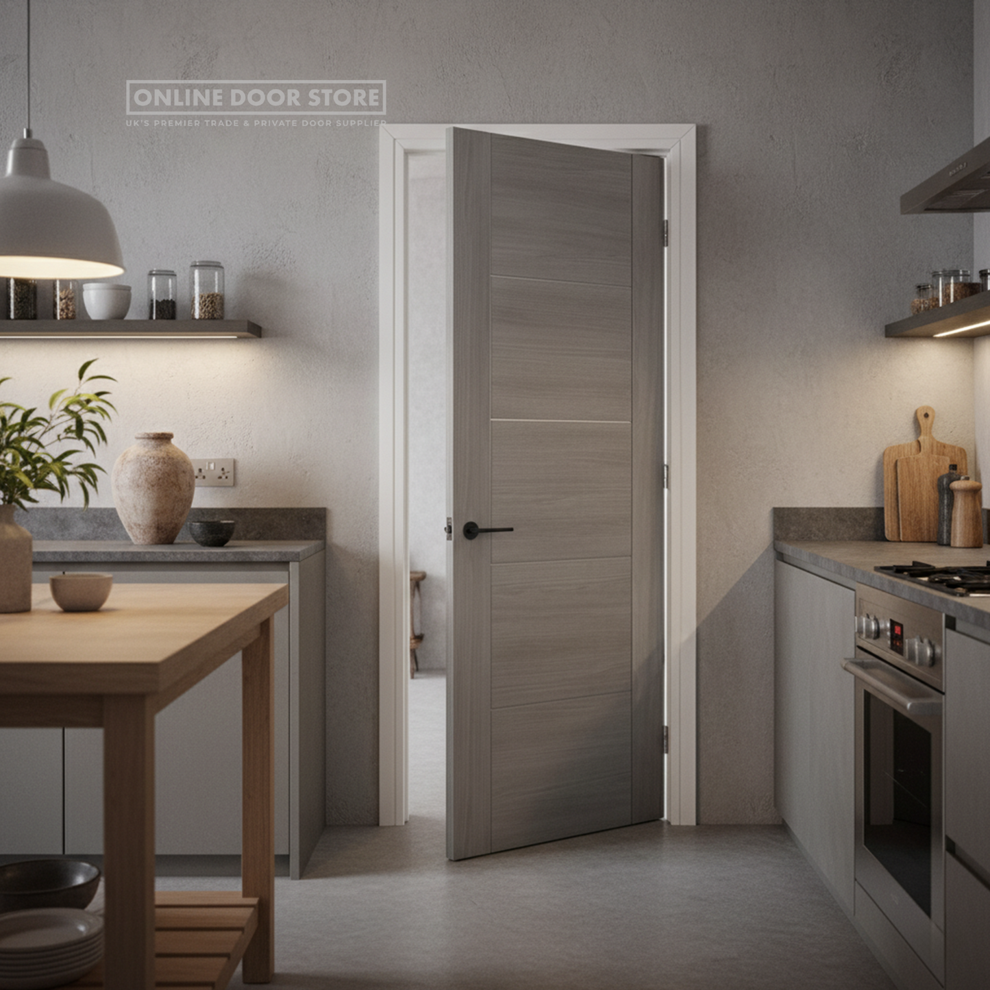 LPD Light Grey Laminated Vancouver FD30 Fire Door