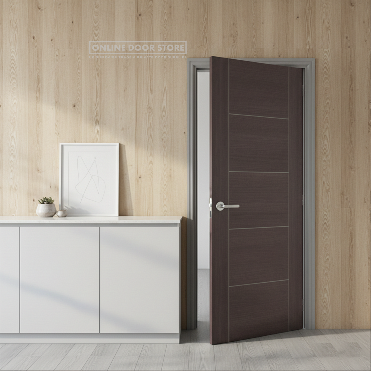 LPD Medium Grey Laminated Vancouver FD30 Fire Door