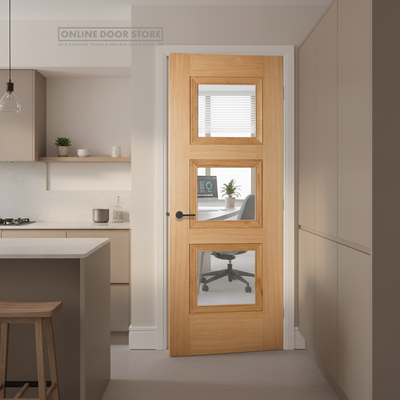 LPD Oak Amsterdam 3 Light Internal Glazed Door