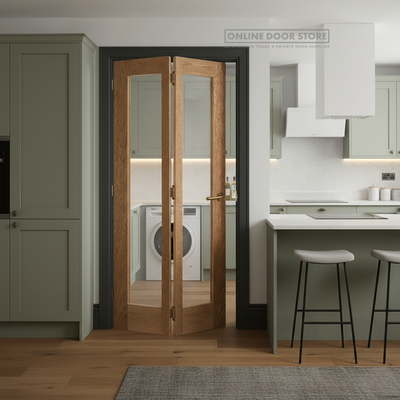 LPD Oak Contemporary Pattern 10 Bi-Fold Internal Glazed Door