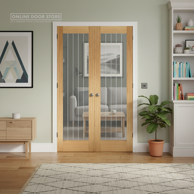 LPD Oak Mexicano Internal Glazed Door Pair