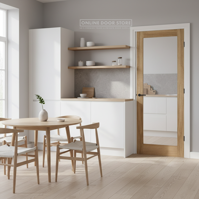 LPD Oak Pattern 10 Internal Glazed Door 1L Clear