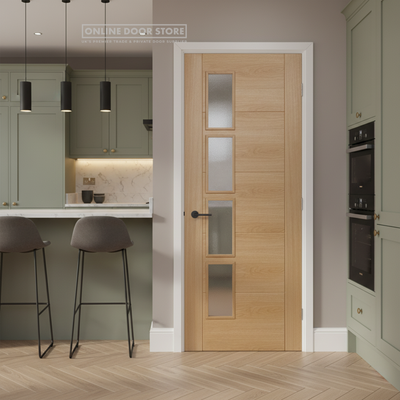 LPD Oak Vancouver 4 Light Offset Glazed Door