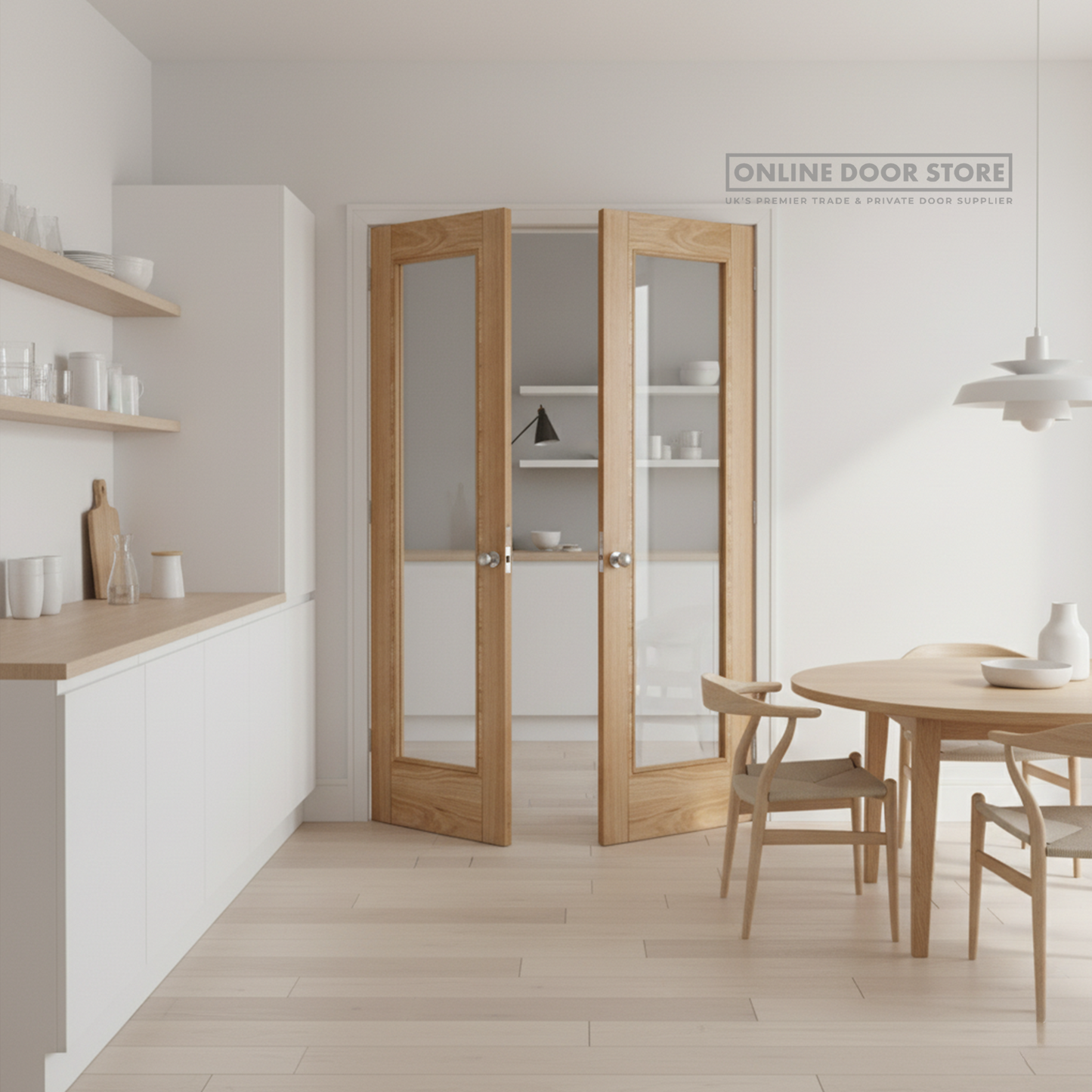 LPD Oak Vancouver Internal Glazed Door Pair