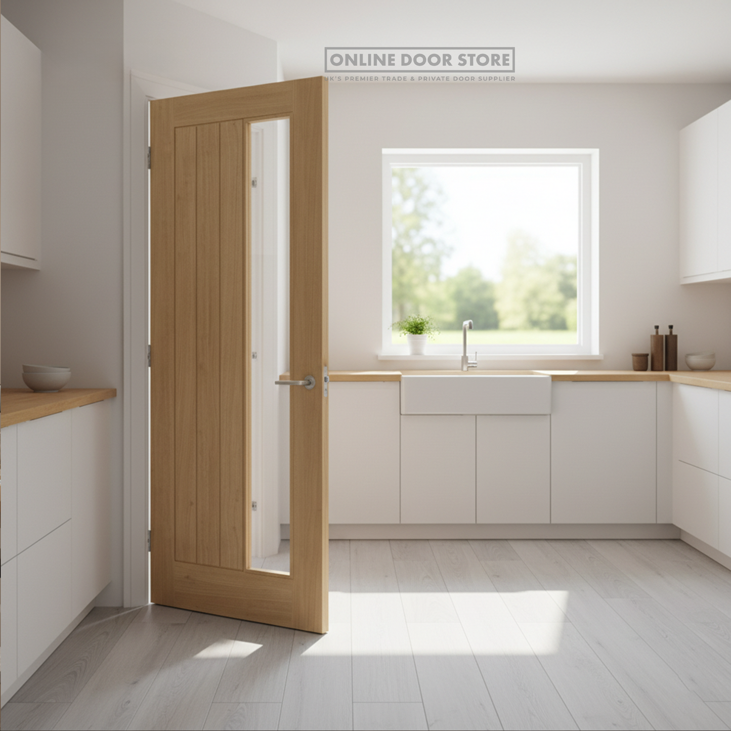 LPD Pre-finished Mexicano Offset Clear Internal Glazed Door