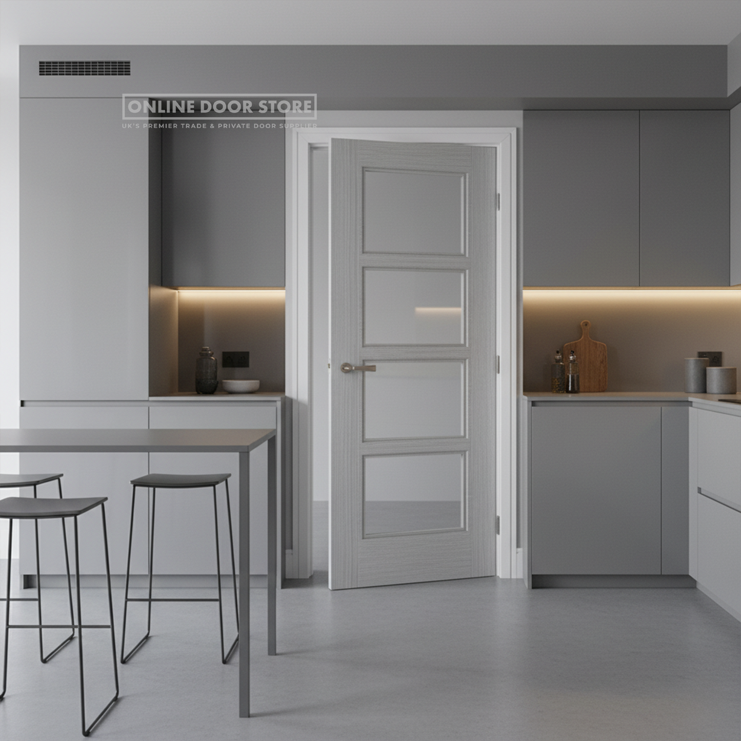 LPD Vancouver Light Grey 4 Light Internal Glazed Door