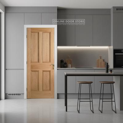 LPD Victorian Oak Four Panel Internal Door