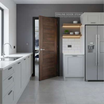 LPD Walnut Laminated Vancouver FD30 Fire Door