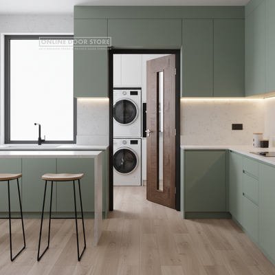 LPD Walnut Sofia 1L Internal Glazed Door