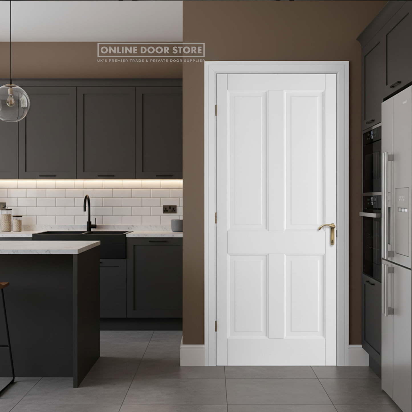 LPD White Canterbury 4-Panel FD30 Fire Door