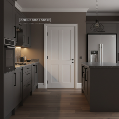 LPD White London 4-Panel FD30 Fire Door