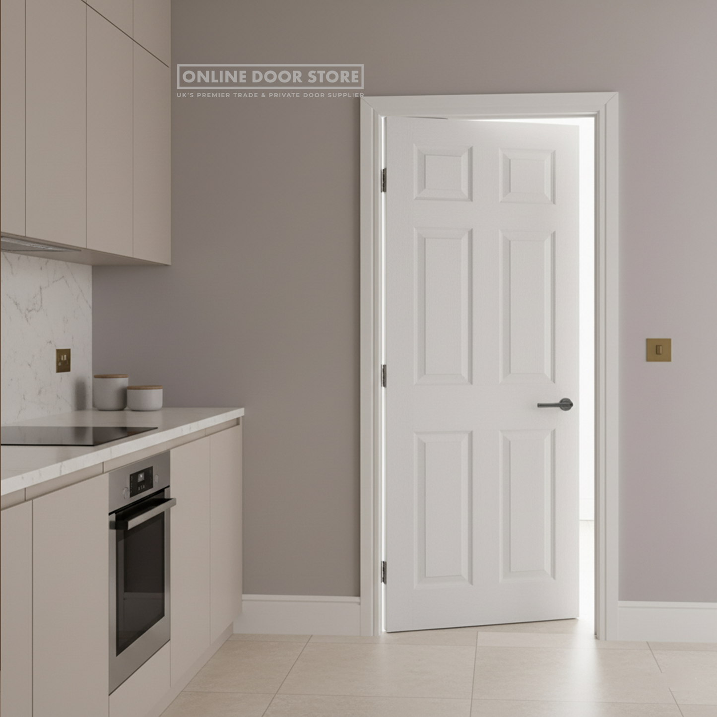 LPD White Moulded Textured 6-Panel FD30 Fire Door