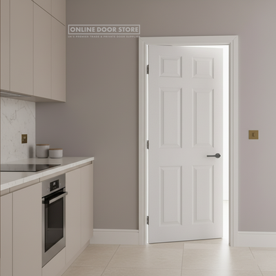 LPD White Moulded Textured 6-Panel FD30 Fire Door