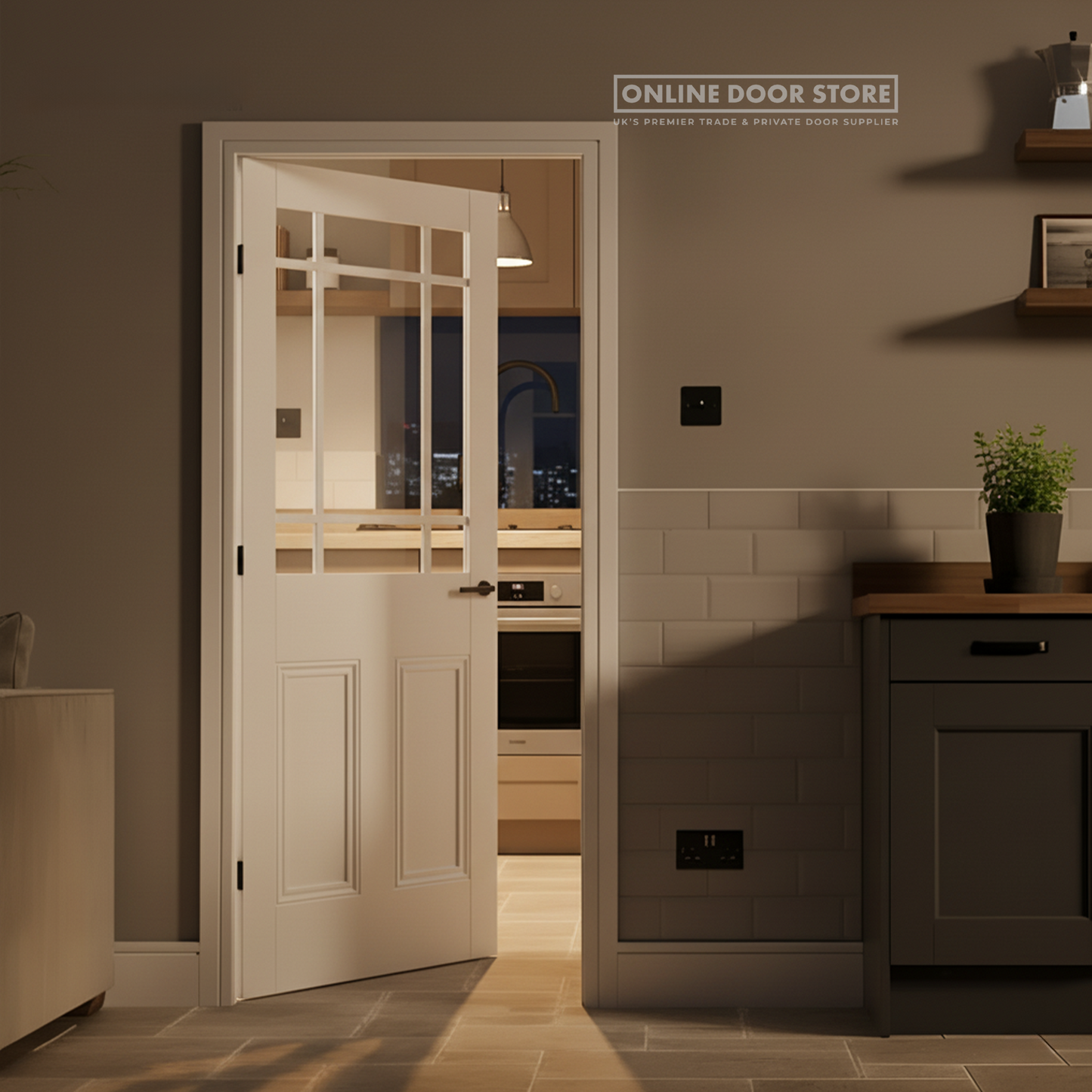 LPD White Primed Downham Unglazed Internal Door