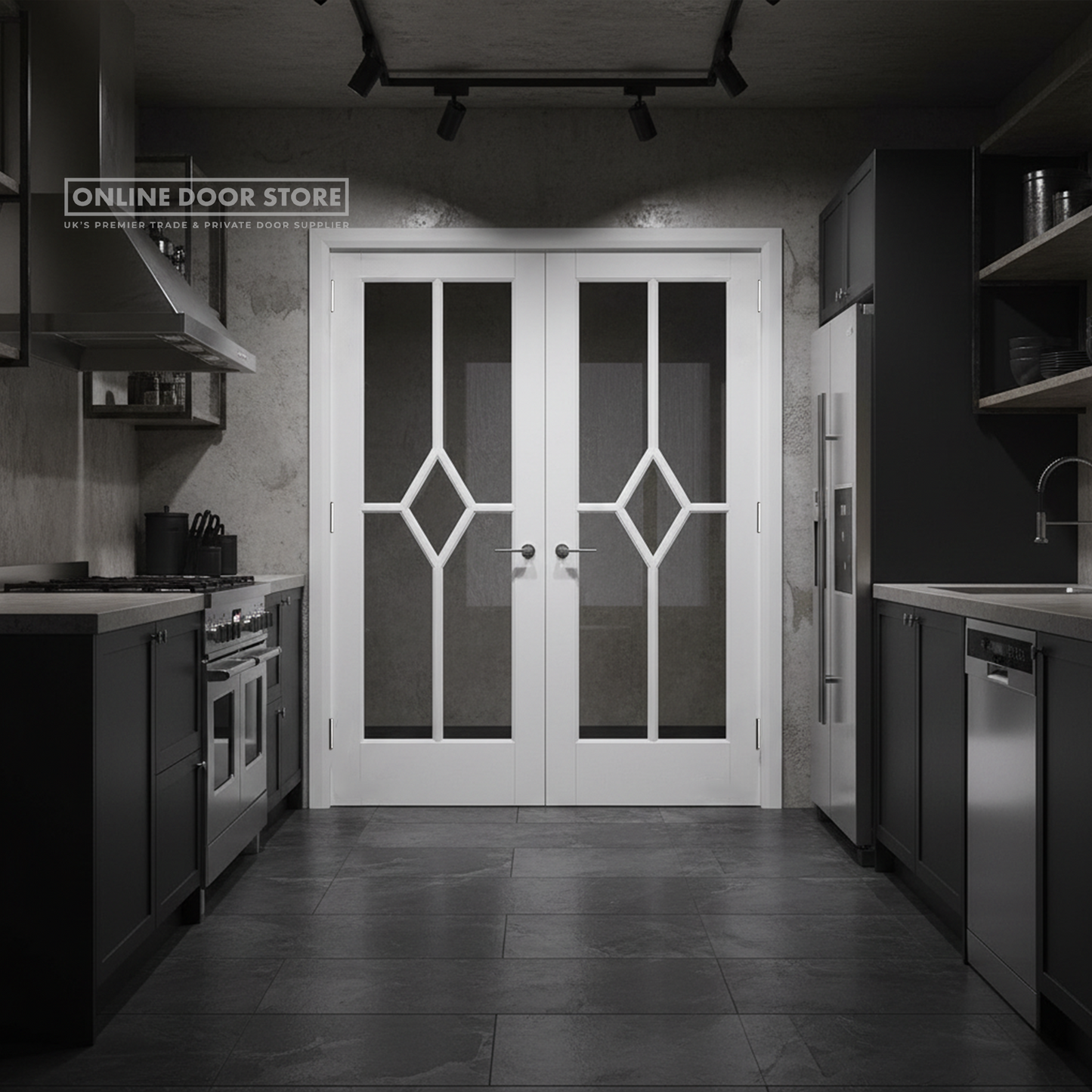 LPD White Reims Internal Glazed Door Pair