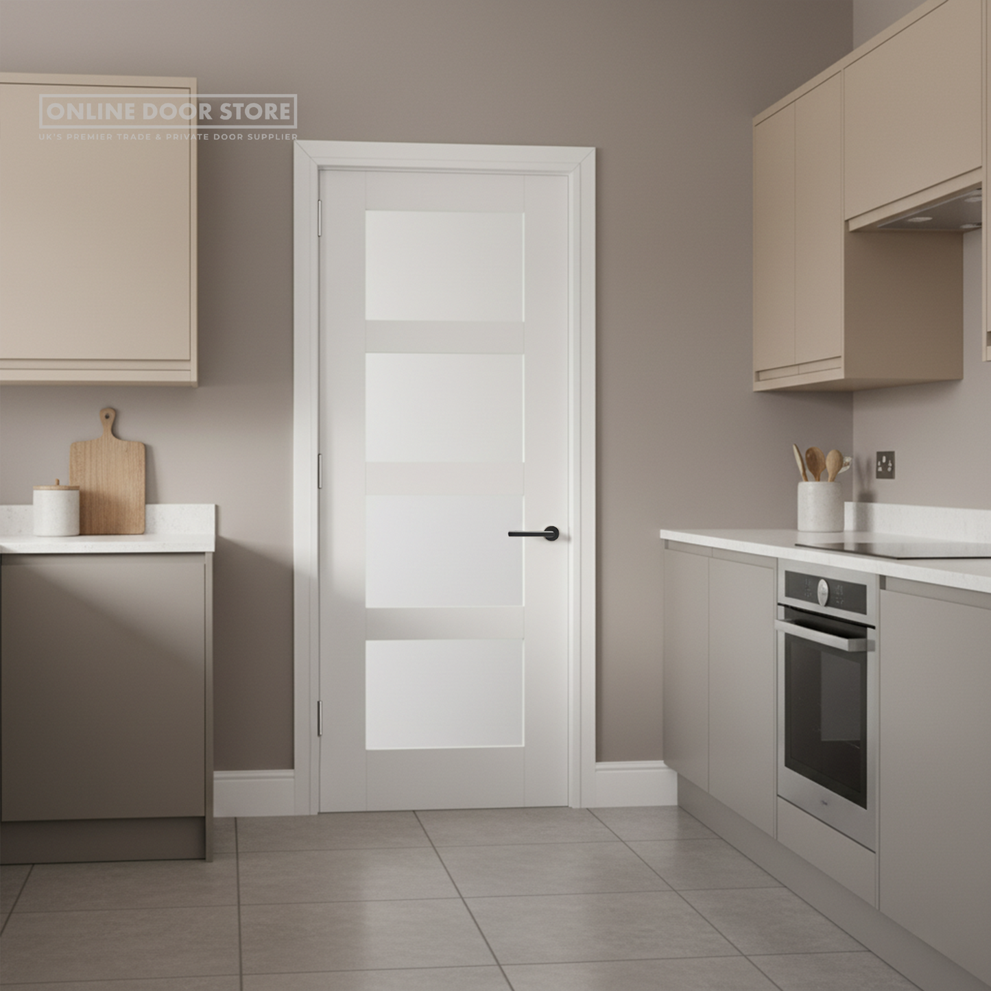 LPD White Shaker Internal Glazed Door 4L