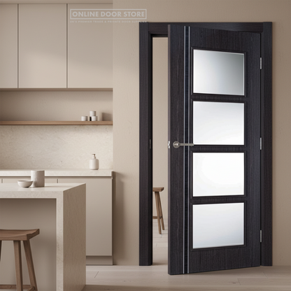 LPD Zanzibar Ash Grey Composite Clear Internal Glazed Door