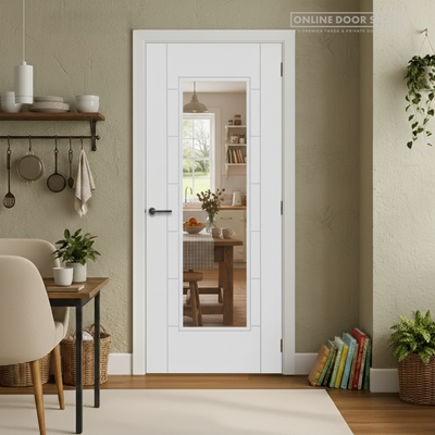 Mendes CORSICA White Primed 1 Light Clear Internal Glazed Door