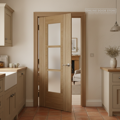 Mendes Capri Pre-Finished Oak 3 Light Internal Glazed Door