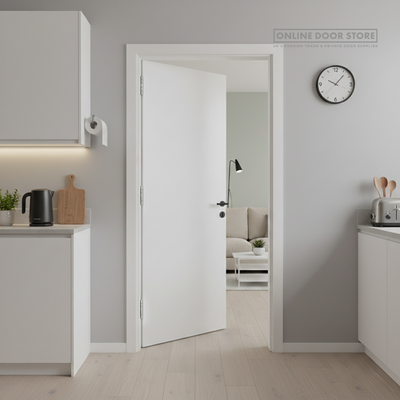 Mendes Capri White Primed Flush Grooved FD30 Fire Door