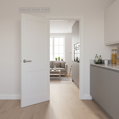 Mendes Deluxe White Primed 2 Panel Shaker FD30 Fire Door