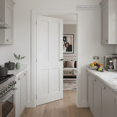 Mendes Essex White Primed Oak 4 Panel Internal Door