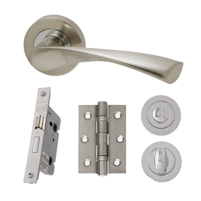 LPD Solar Chrome Tone Privacy Handle Hardware Pack