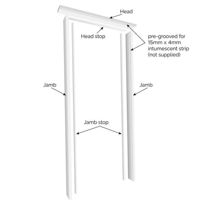 JB Kind Fire Rated White Primed Universal Door Lining Set