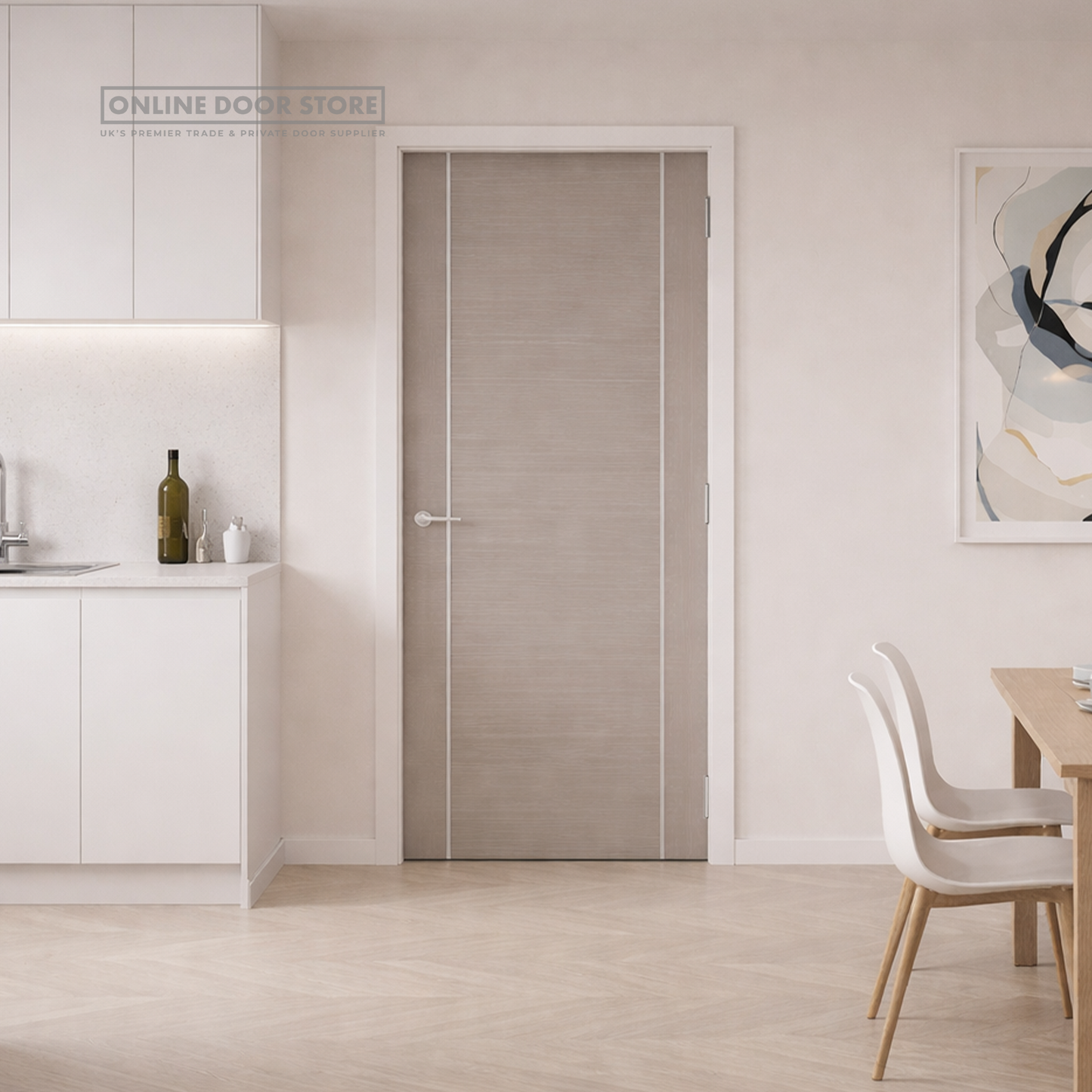 XL Joinery Forli Pre-Finished Light Grey FD30 Fire Door