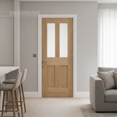XL Joinery Malton Oak Clear Glazed FD30 Fire Door