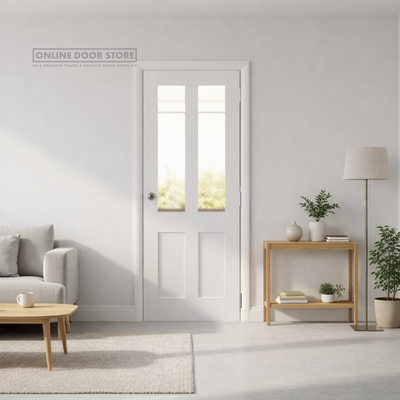 XL Joinery Malton Shaker White Primed Clear Internal Glazed Door