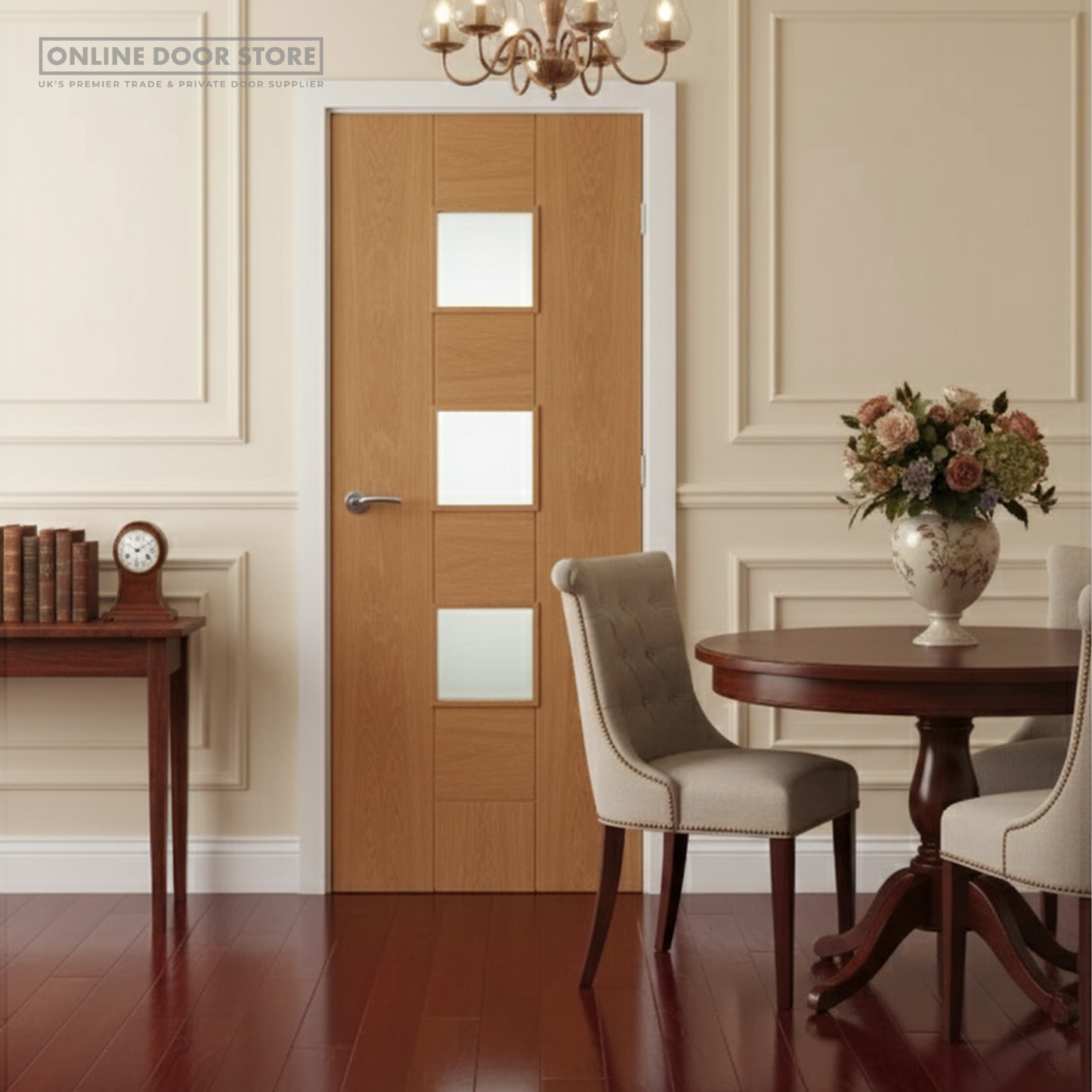 XL Joinery Messina Pre-Finished Oak Clear Internal Glazed Door