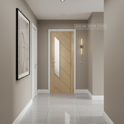 XL Joinery Monza Oak Frosted Internal Glazed Door