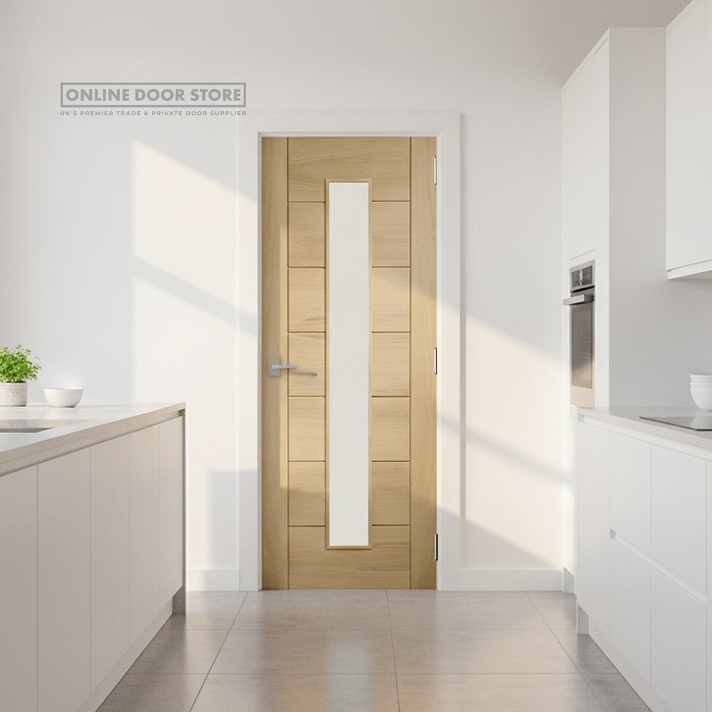 XL Joinery Palermo 1 Light Oak Clear Glazed FD30 Fire Door