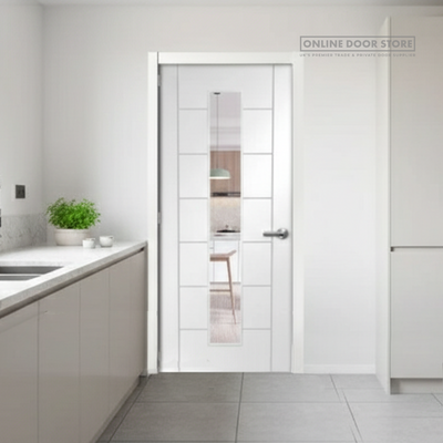 XL Joinery Palermo 1 Light White Primed Clear Glazed Door