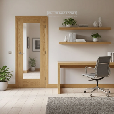 XL Joinery Pattern 10 Oak Clear Glazed FD30 Fire Door