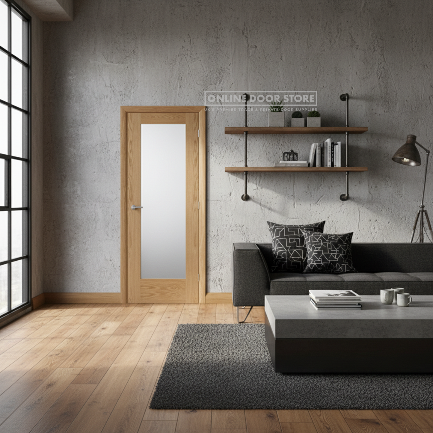 XL Joinery Pattern 10 Oak Frosted Internal Glazed Door